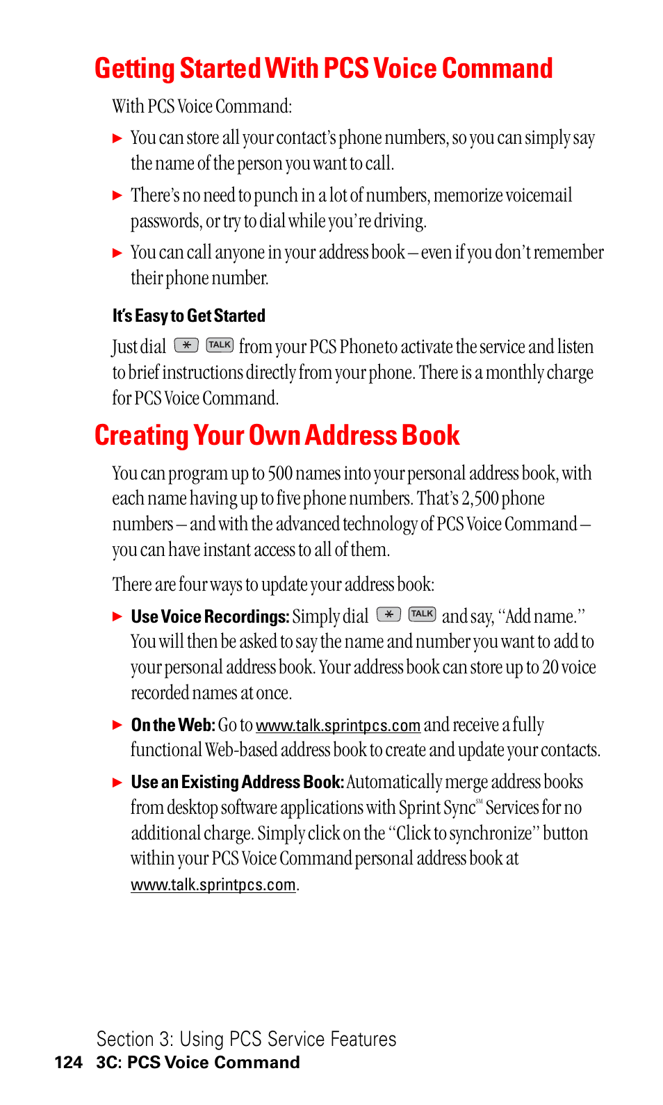 Getting started with pcs voice command, Creating your own address book, With pcs voice command | Go to | LG ( 5350) User Manual | Page 132 / 155