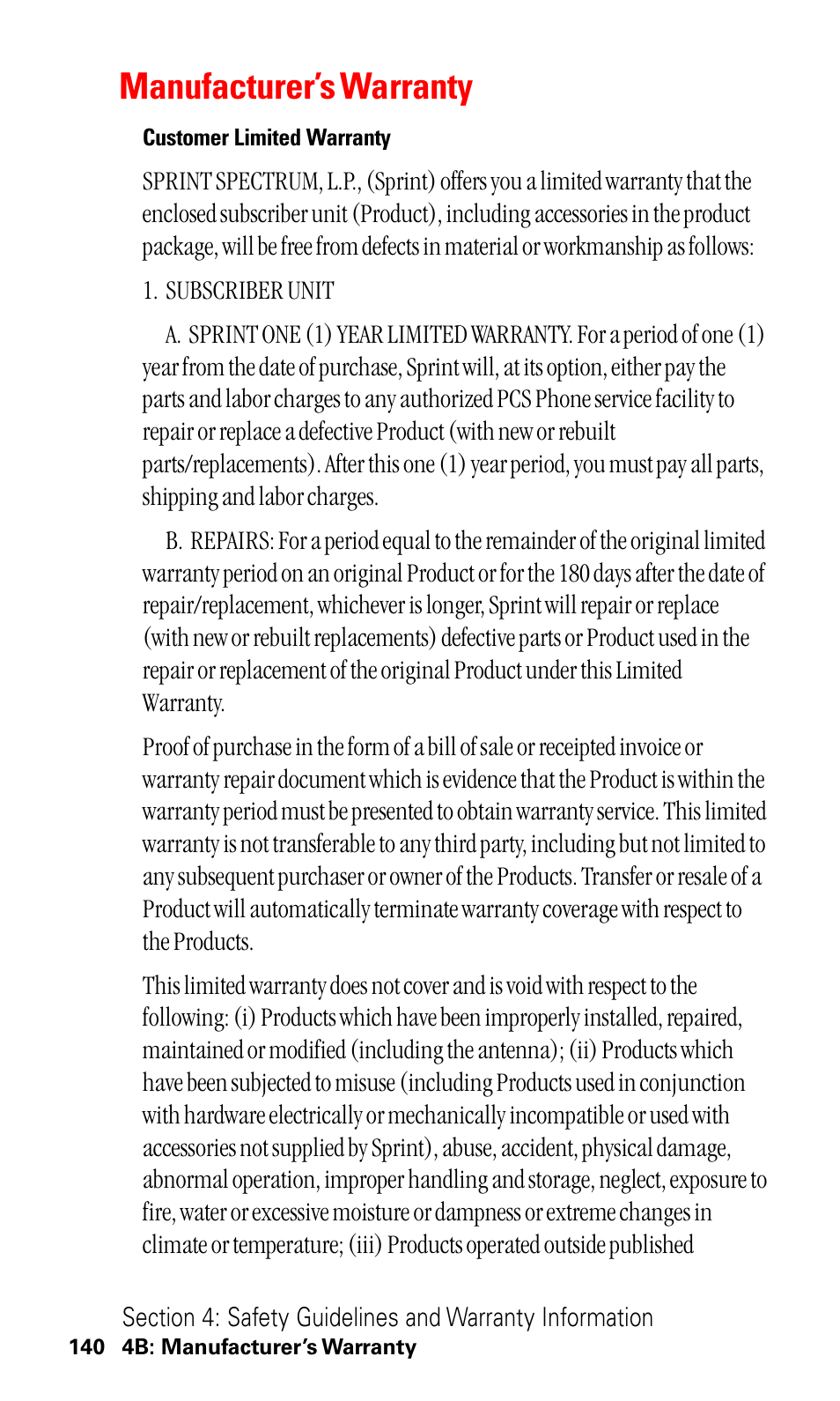 Manufacturer’s warranty | LG ( 5350) User Manual | Page 148 / 155