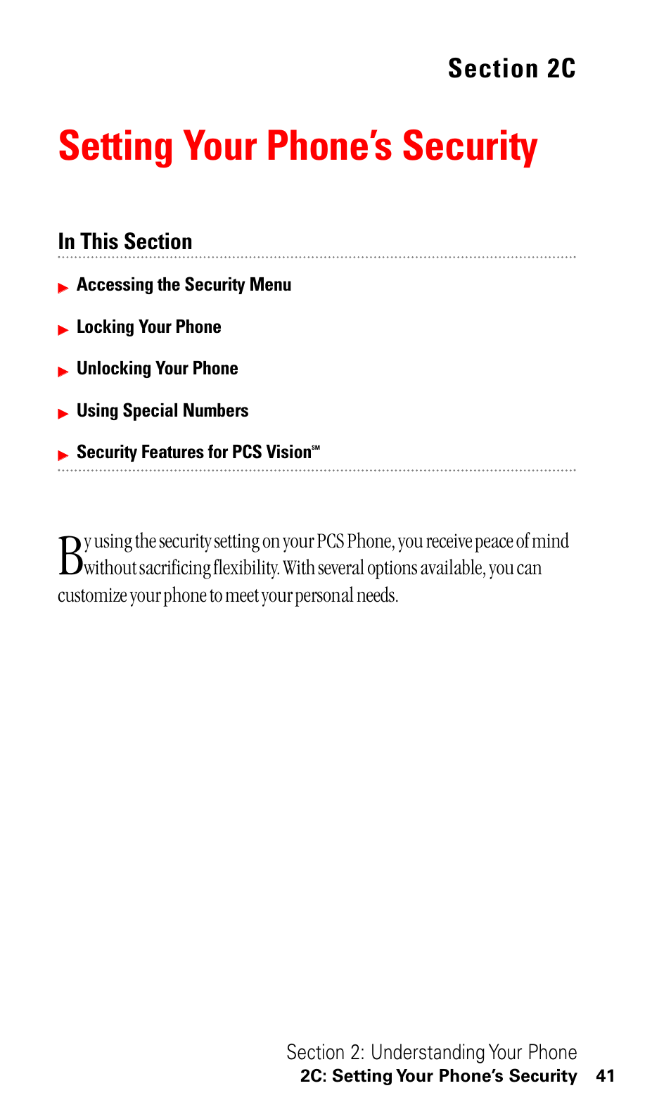 2c. setting your phone’s security, Setting your phone’s security | LG ( 5350) User Manual | Page 49 / 155