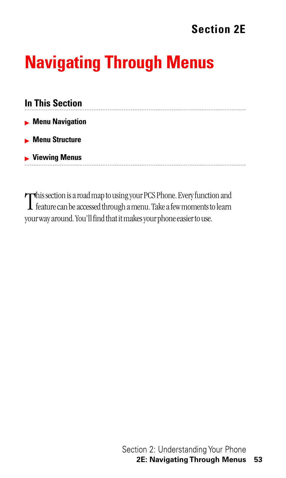 2e. navigating through menus, Navigating through menus | LG ( 5350) User Manual | Page 61 / 155