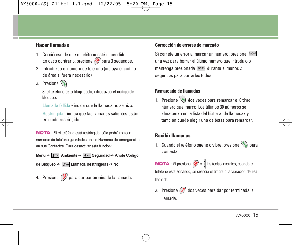 LG AX5000 User Manual | Page 103 / 174