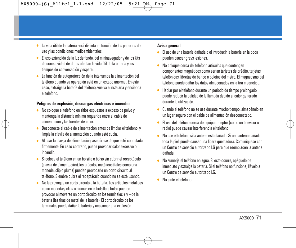 LG AX5000 User Manual | Page 159 / 174