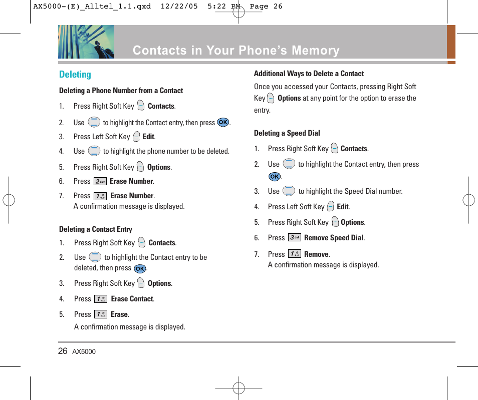 Deleting | LG AX5000 User Manual | Page 28 / 174