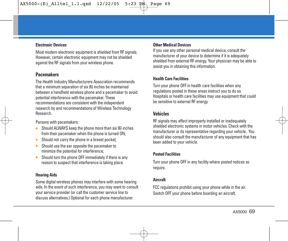 LG AX5000 User Manual | Page 71 / 174