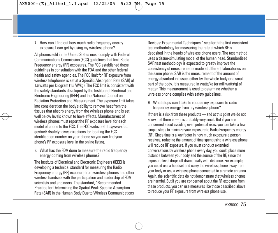 LG AX5000 User Manual | Page 77 / 174