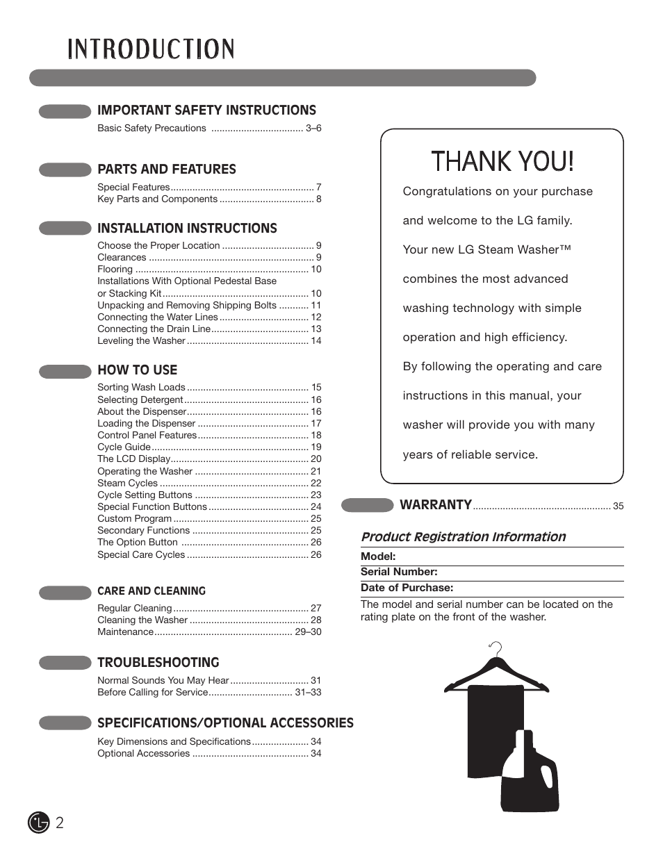 LG WM3001H*A User Manual | Page 2 / 72