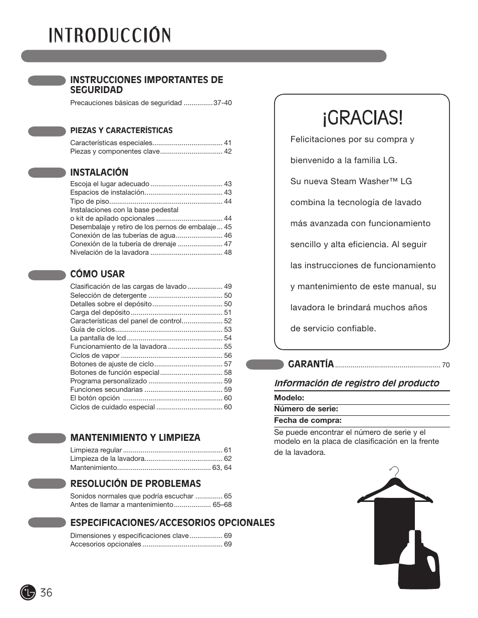 Gracias | LG WM3001H*A User Manual | Page 36 / 72