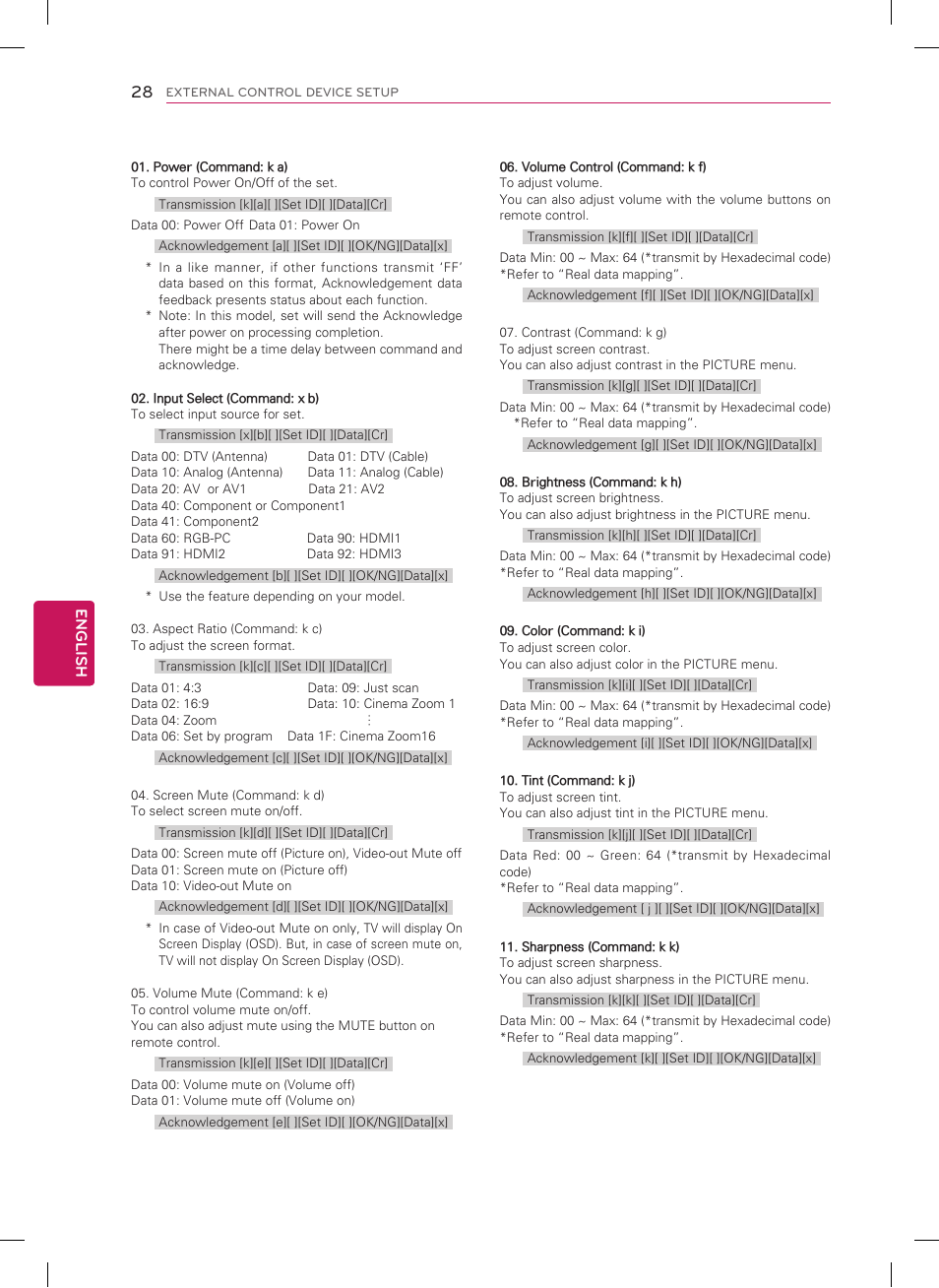 LG 26LT560C User Manual | Page 28 / 36