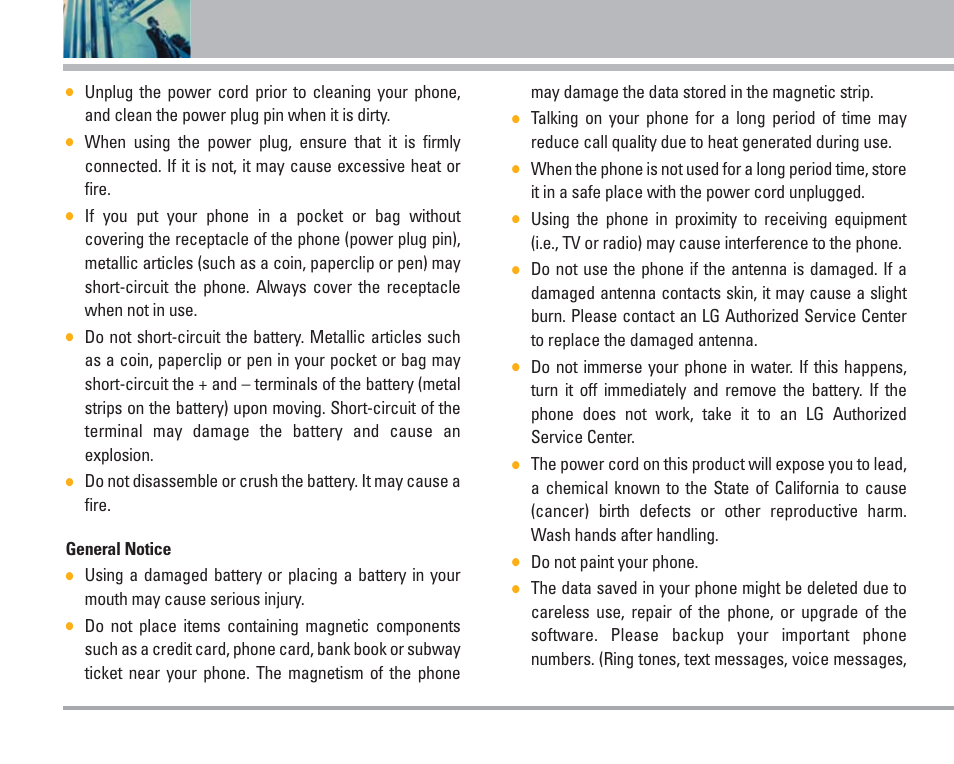 Safety | LG 4270 User Manual | Page 71 / 88