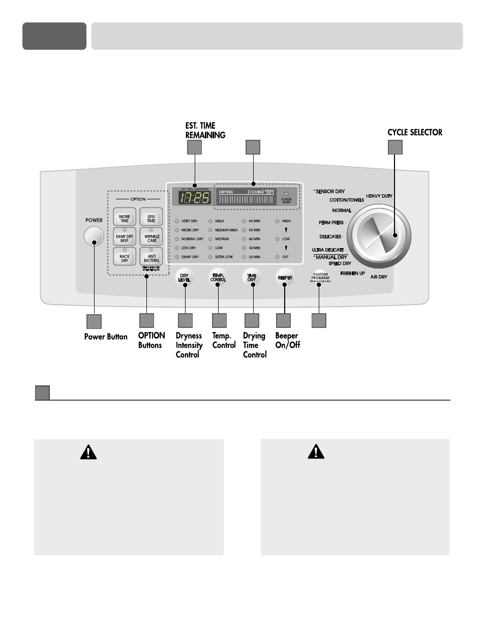 Part 9 operating your dryer | LG DLE6942W User Manual | Page 22 / 31