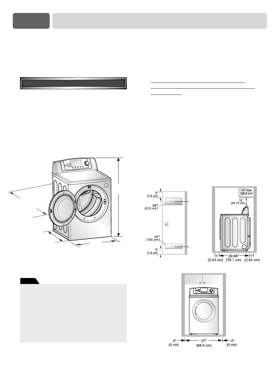 Part 3 initial steps for installing your dryer, Step 1 positioning the dryer | LG DLE6942W User Manual | Page 7 / 31