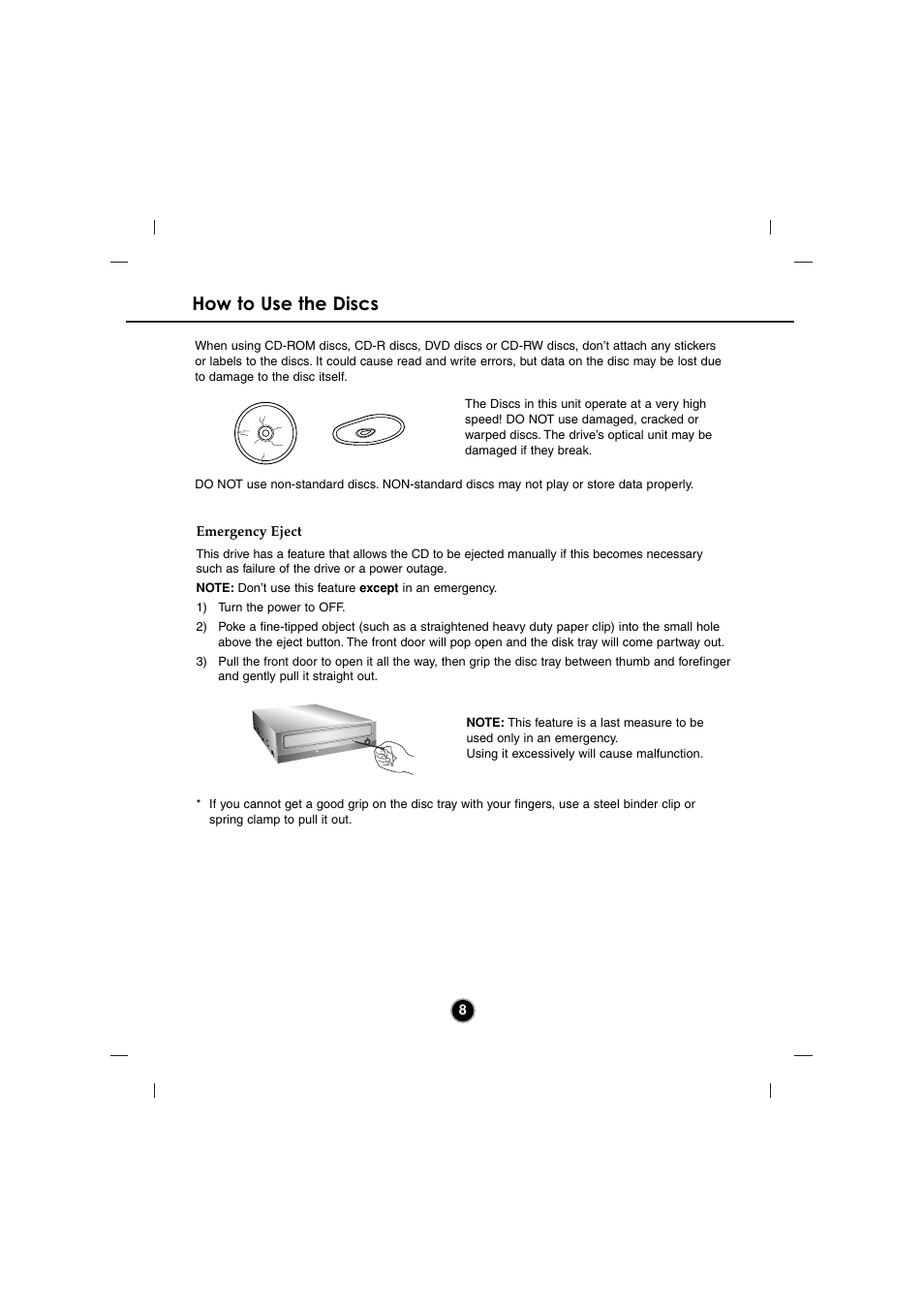 How to use the discs | LG GSA-4082B User Manual | Page 11 / 14