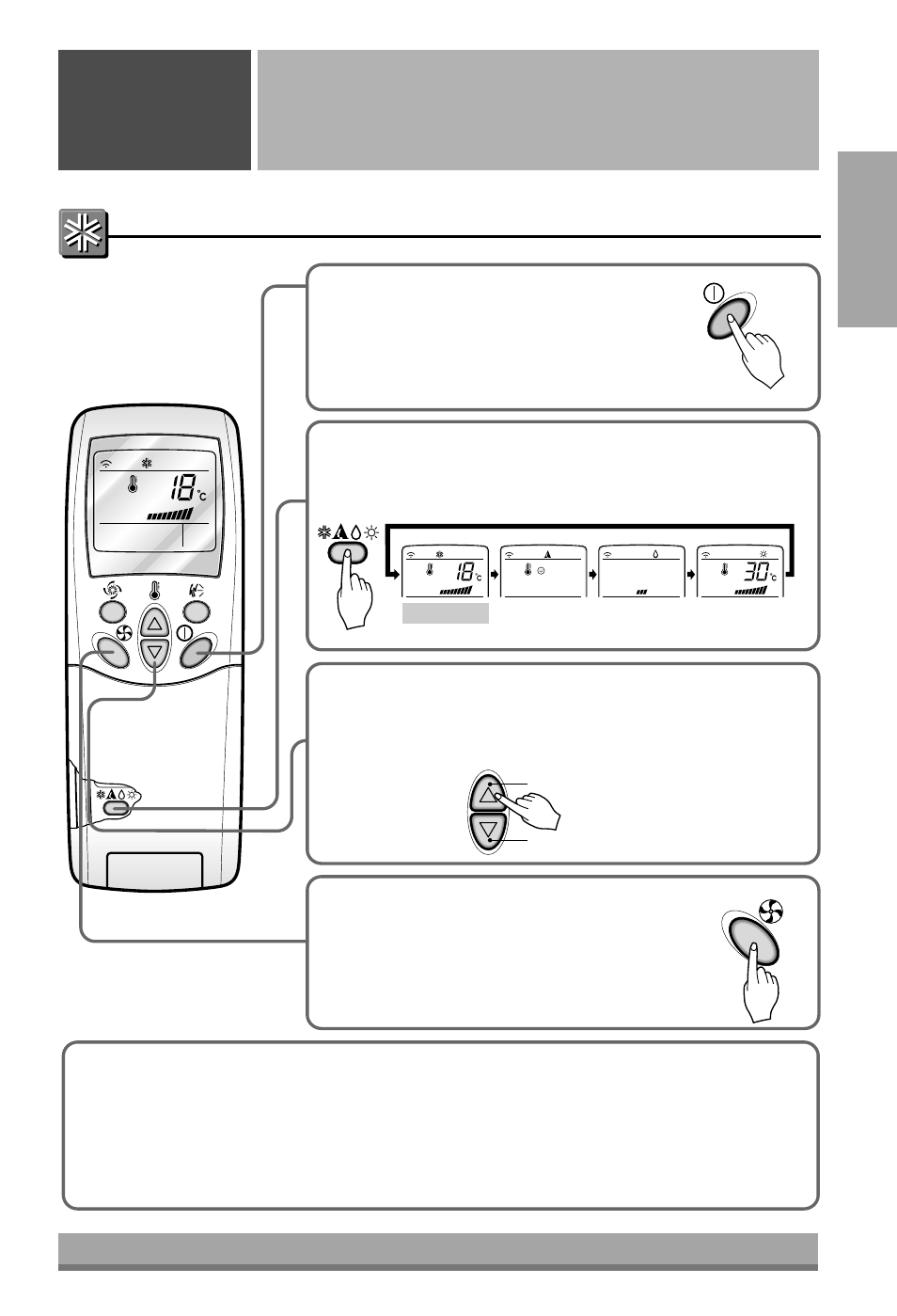 How to use the operation mode selection button, Cooling operation | LG 6720 YS User Manual | Page 7 / 19