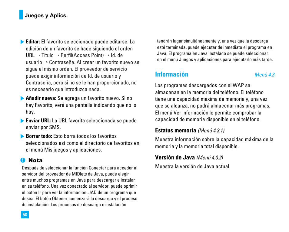 Información | LG 1500 User Manual | Page 148 / 196