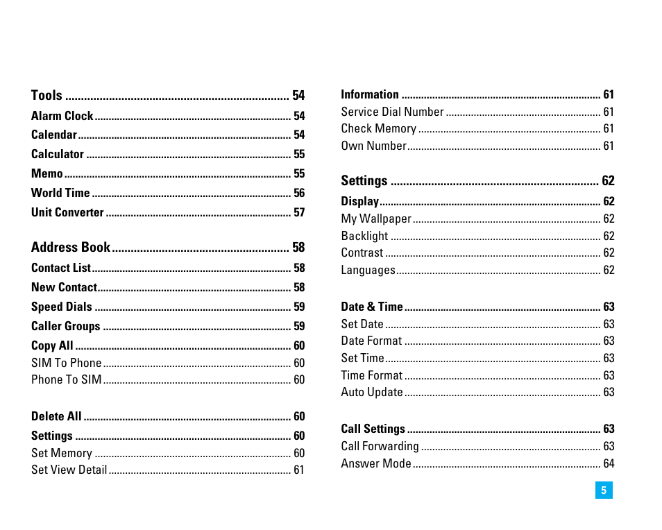 LG 1500 User Manual | Page 9 / 196