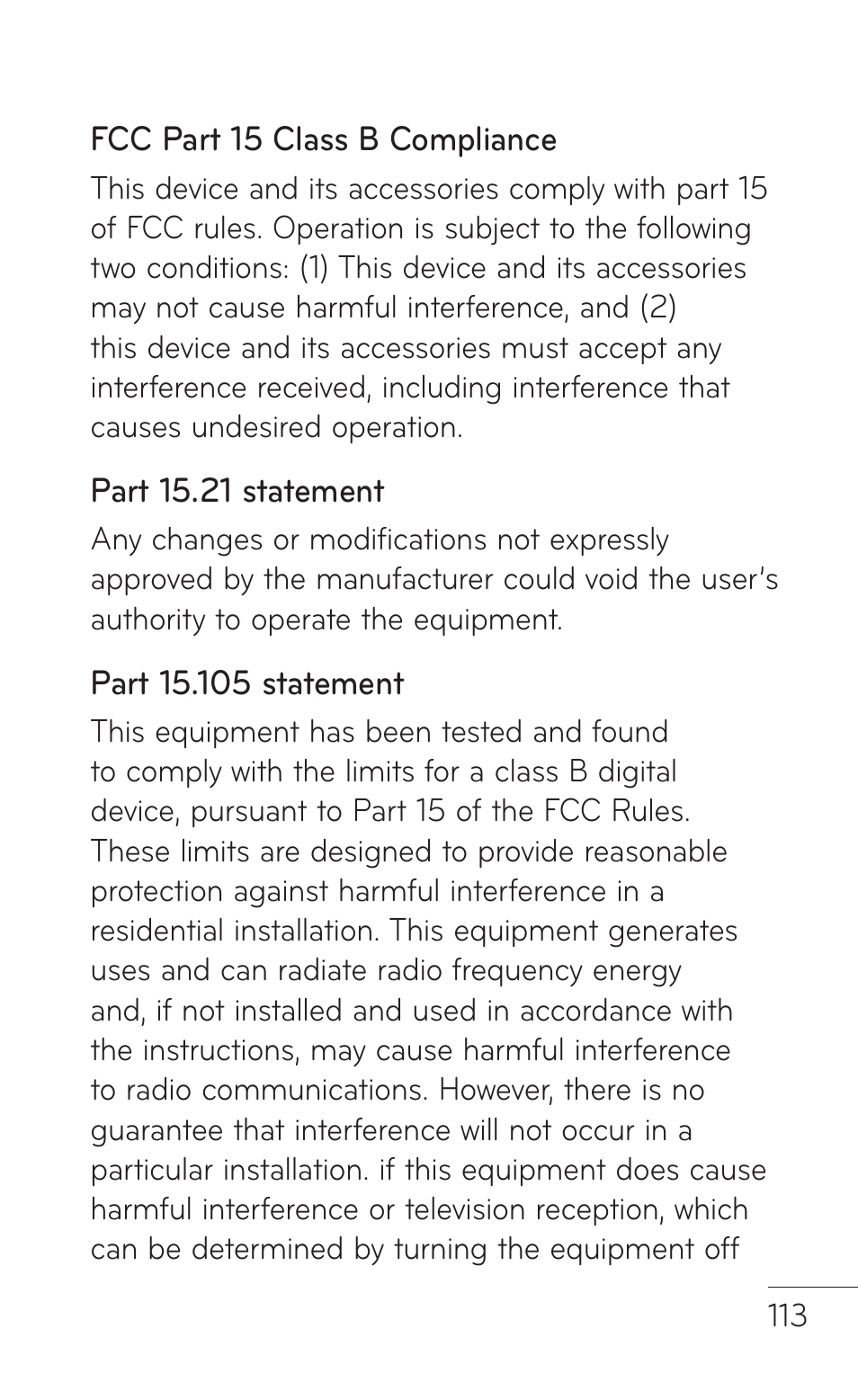 LG E739 User Manual | Page 113 / 146