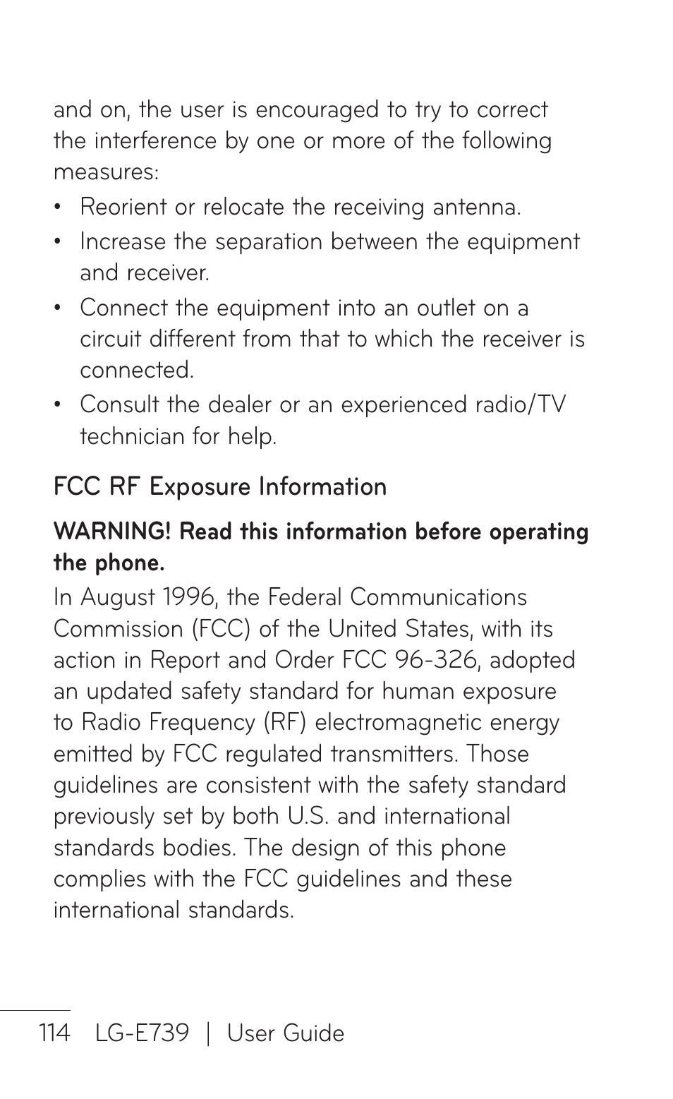 LG E739 User Manual | Page 114 / 146