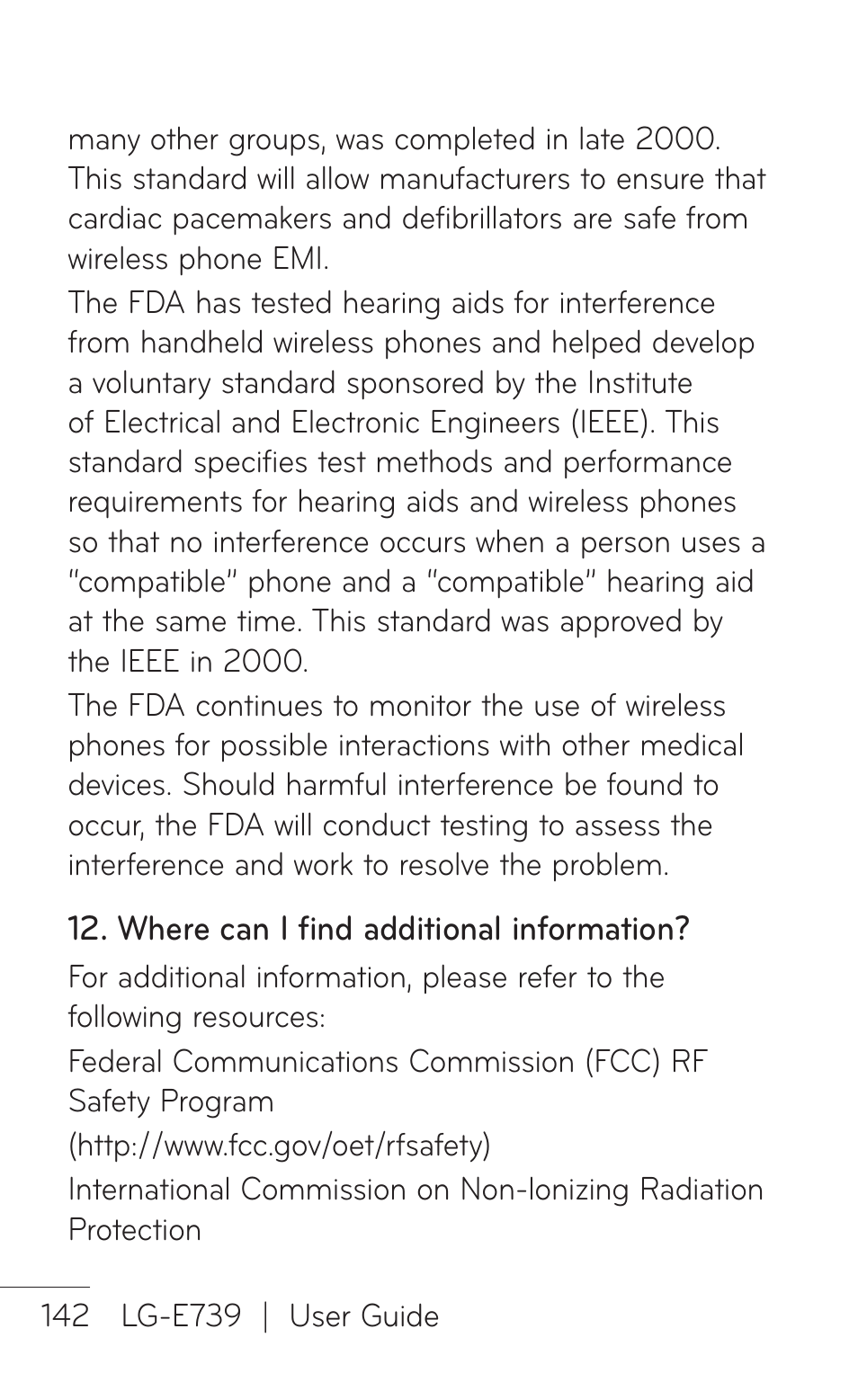 LG E739 User Manual | Page 142 / 146