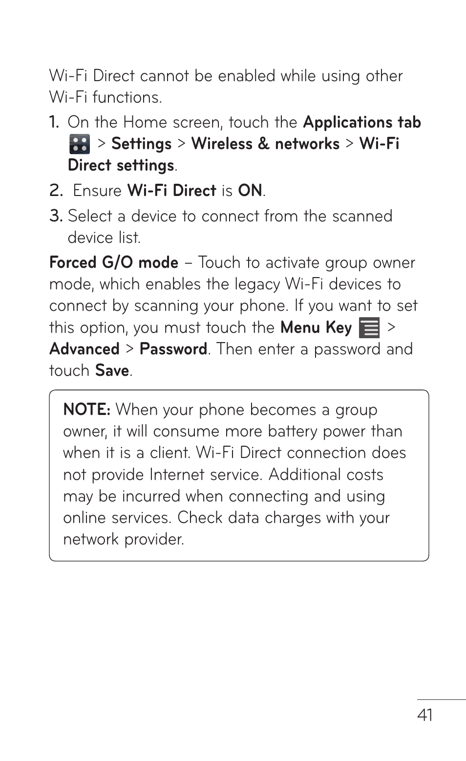 LG E739 User Manual | Page 41 / 146