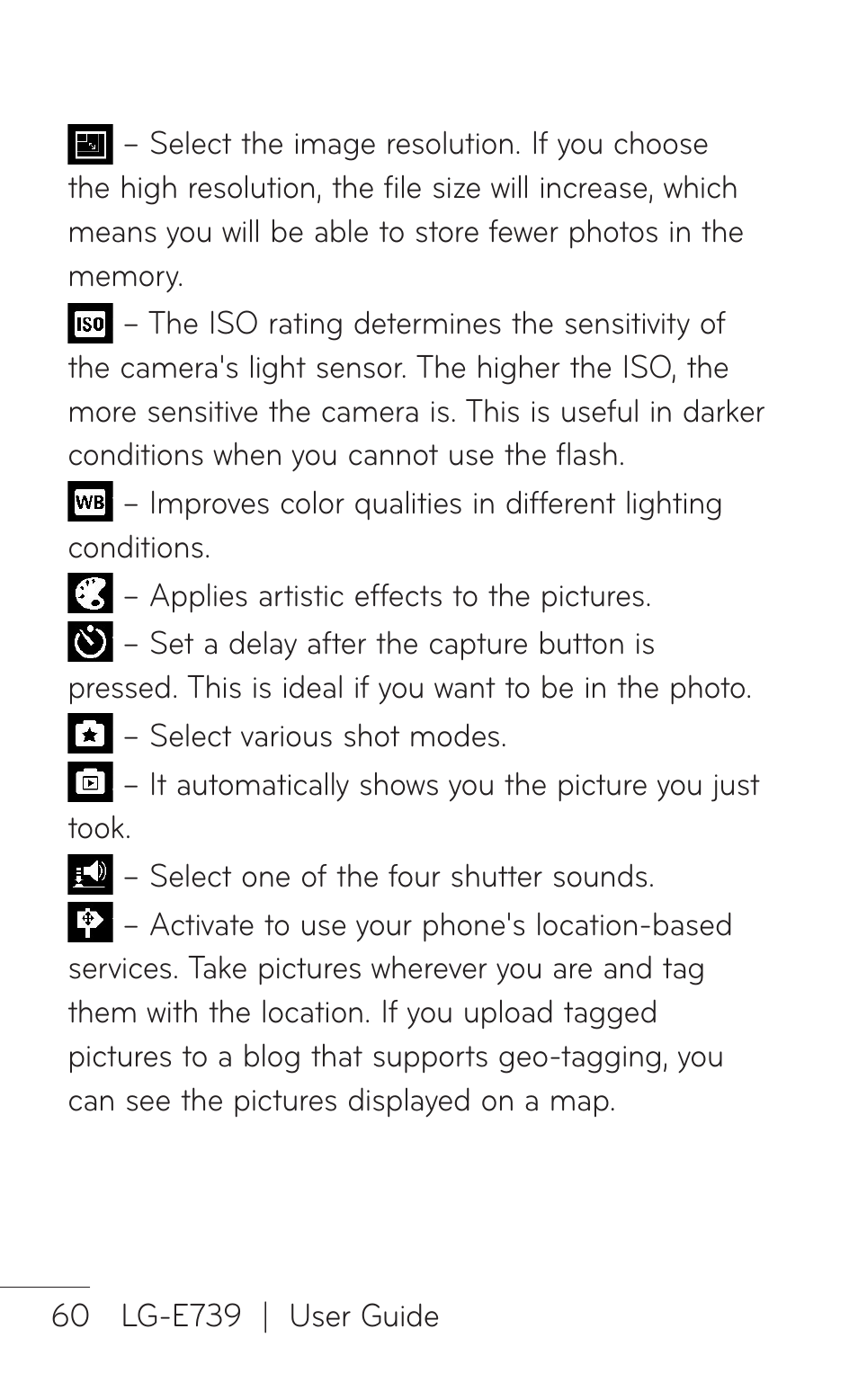 LG E739 User Manual | Page 60 / 146