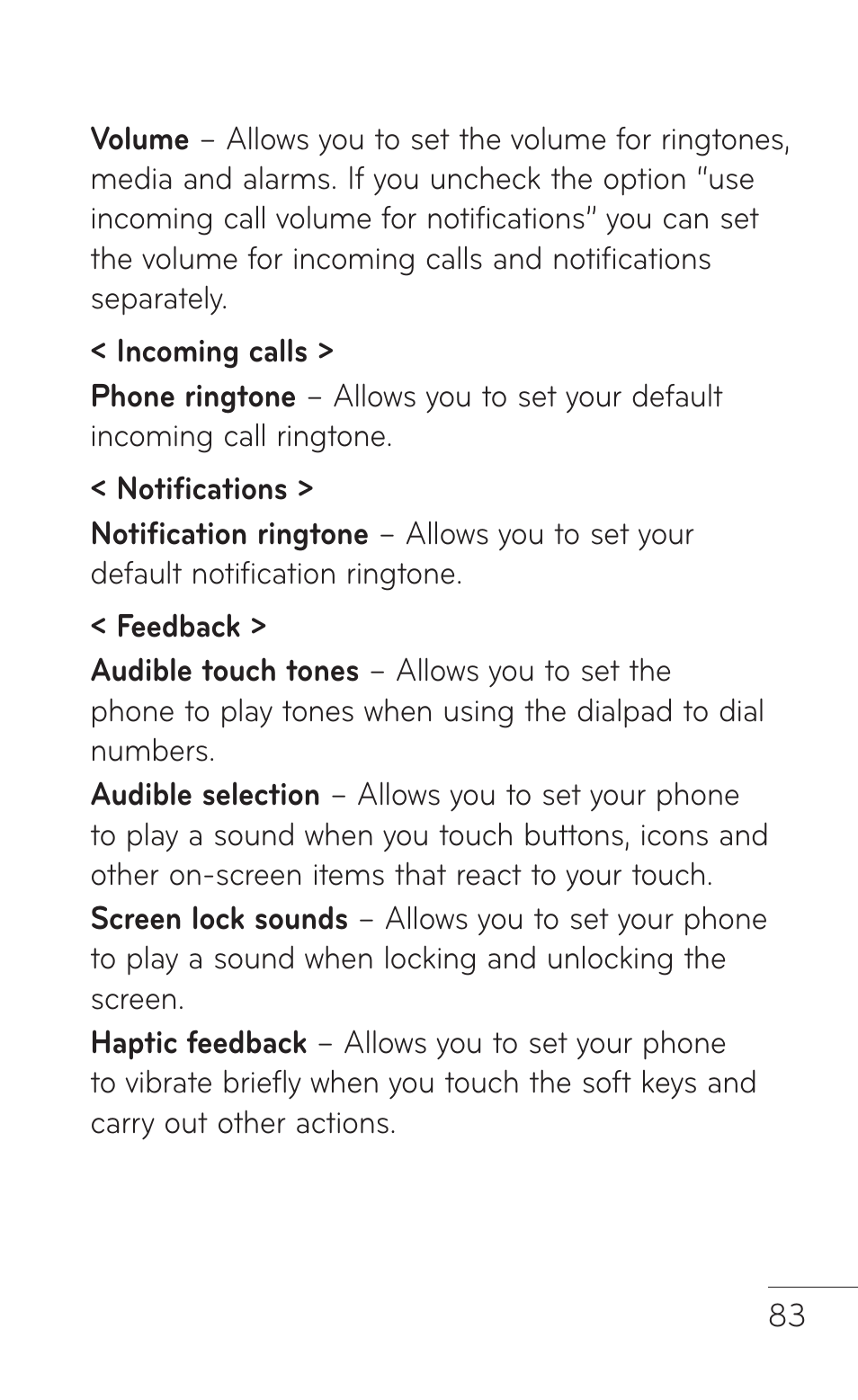 LG E739 User Manual | Page 83 / 146