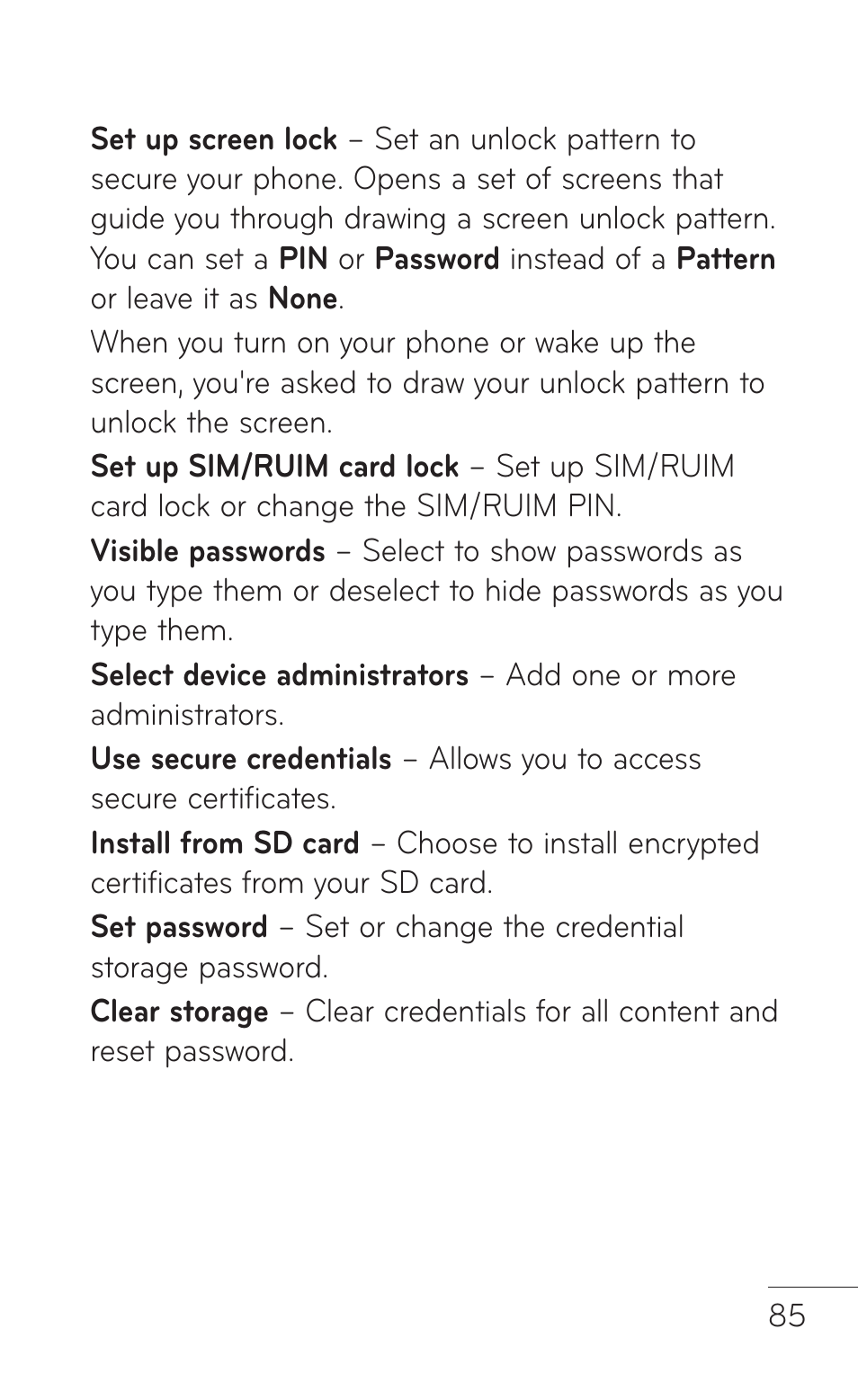 LG E739 User Manual | Page 85 / 146