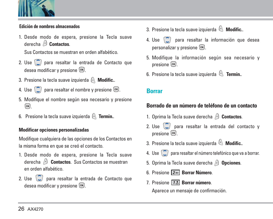 Borrar | LG AX4270 User Manual | Page 114 / 175