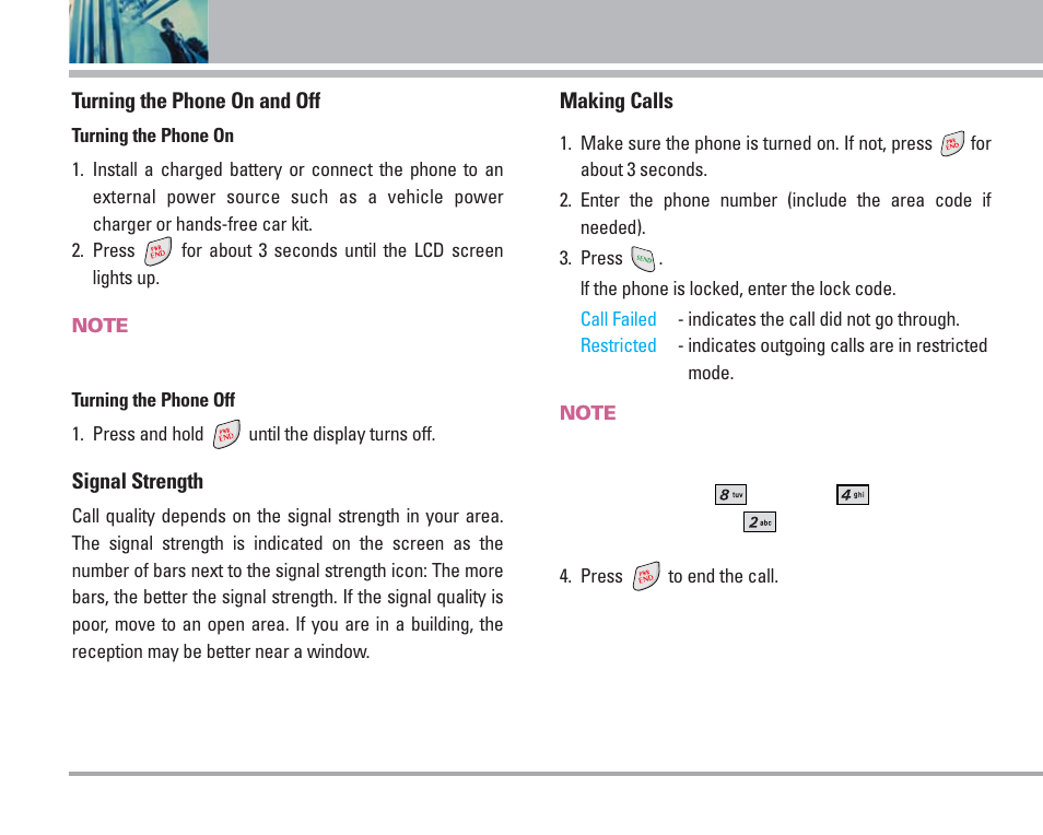 Getting started with your phone | LG AX4270 User Manual | Page 15 / 175