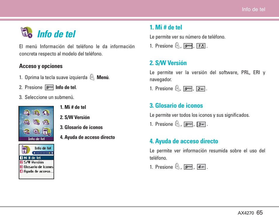 Info de tel, Segur | LG AX4270 User Manual | Page 153 / 175
