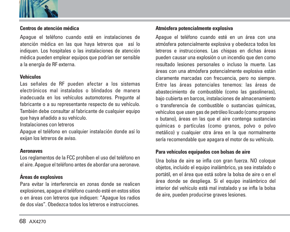 Seguridad | LG AX4270 User Manual | Page 156 / 175