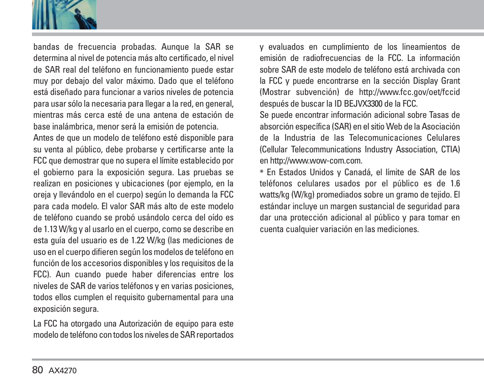 Seguridad | LG AX4270 User Manual | Page 168 / 175