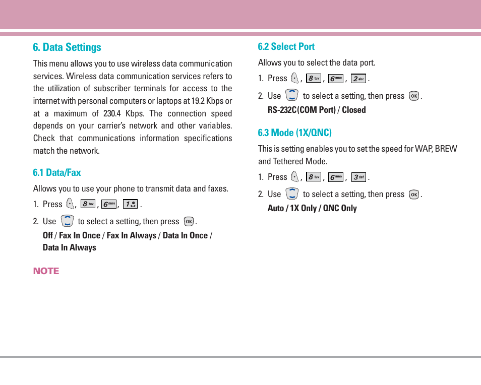 Data settings | LG AX4270 User Manual | Page 64 / 175