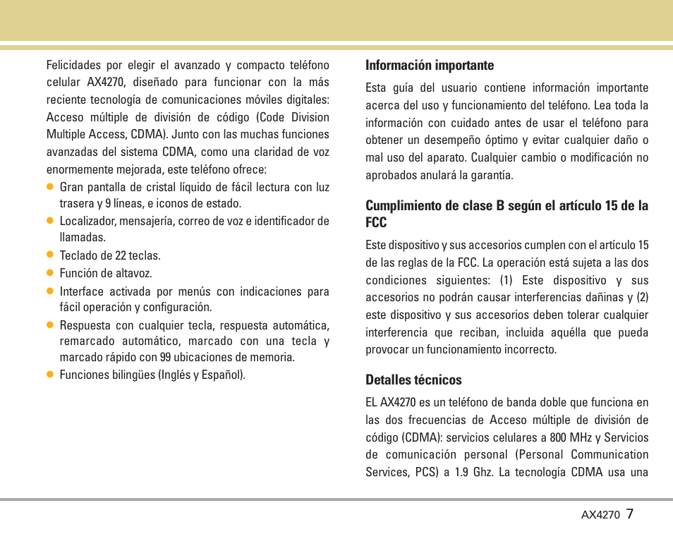 Bienvenidos | LG AX4270 User Manual | Page 95 / 175