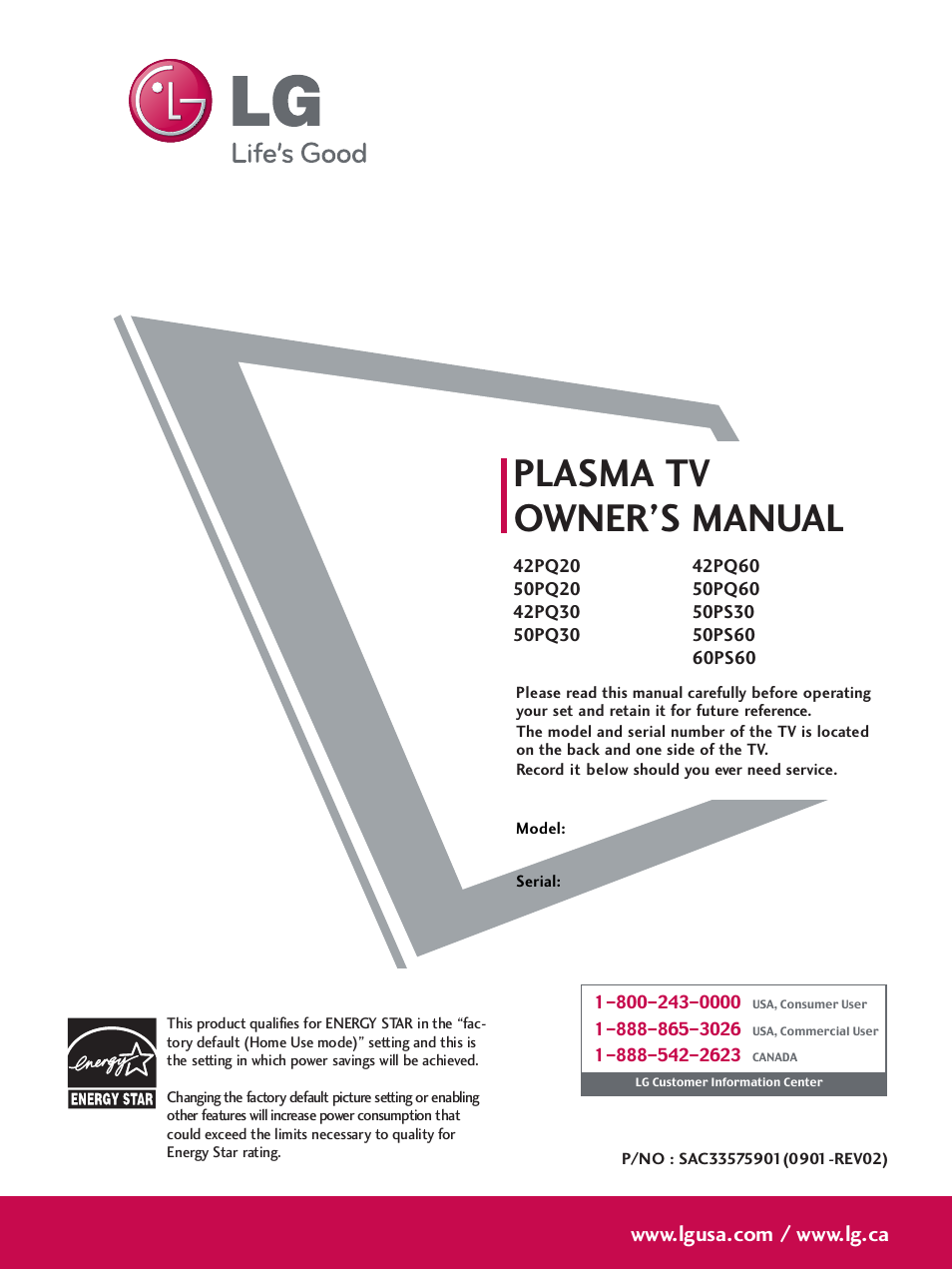 LG SAC33575901 User Manual | 117 pages
