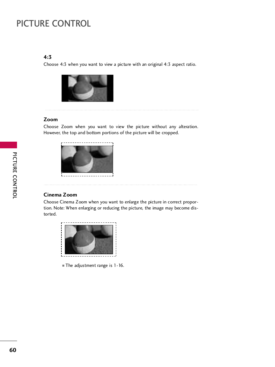 Picture control | LG SAC33575901 User Manual | Page 62 / 117