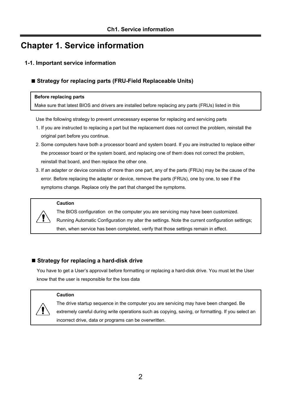 Chapter 1. service information | LG LW60 User Manual | Page 3 / 118
