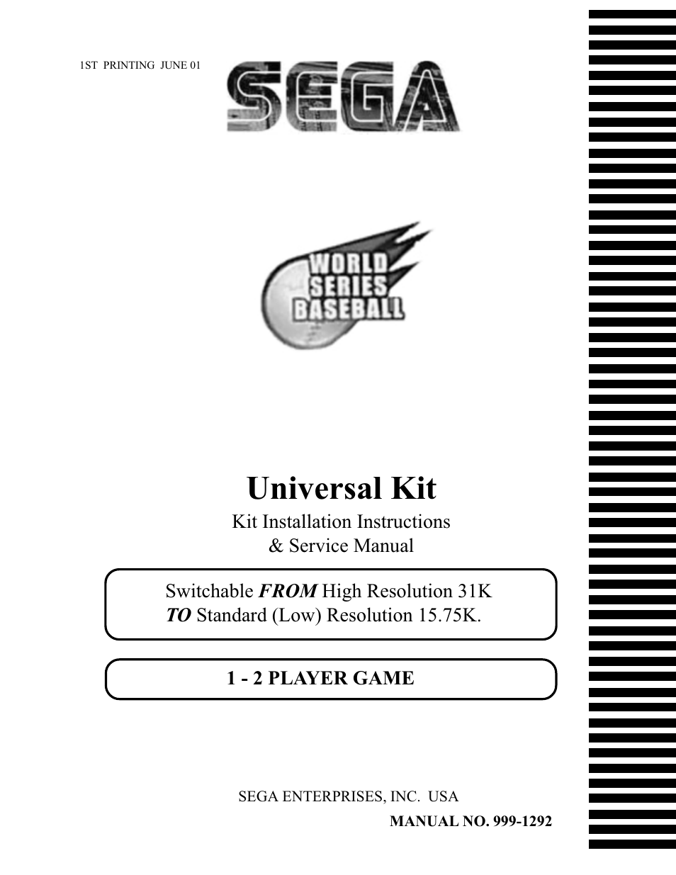 Sega World Series 2001 User Manual | 36 pages