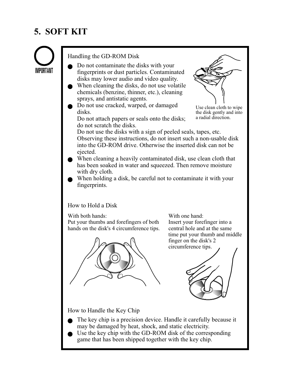 Soft kit, Important | Sega World Series 2001 User Manual | Page 31 / 36