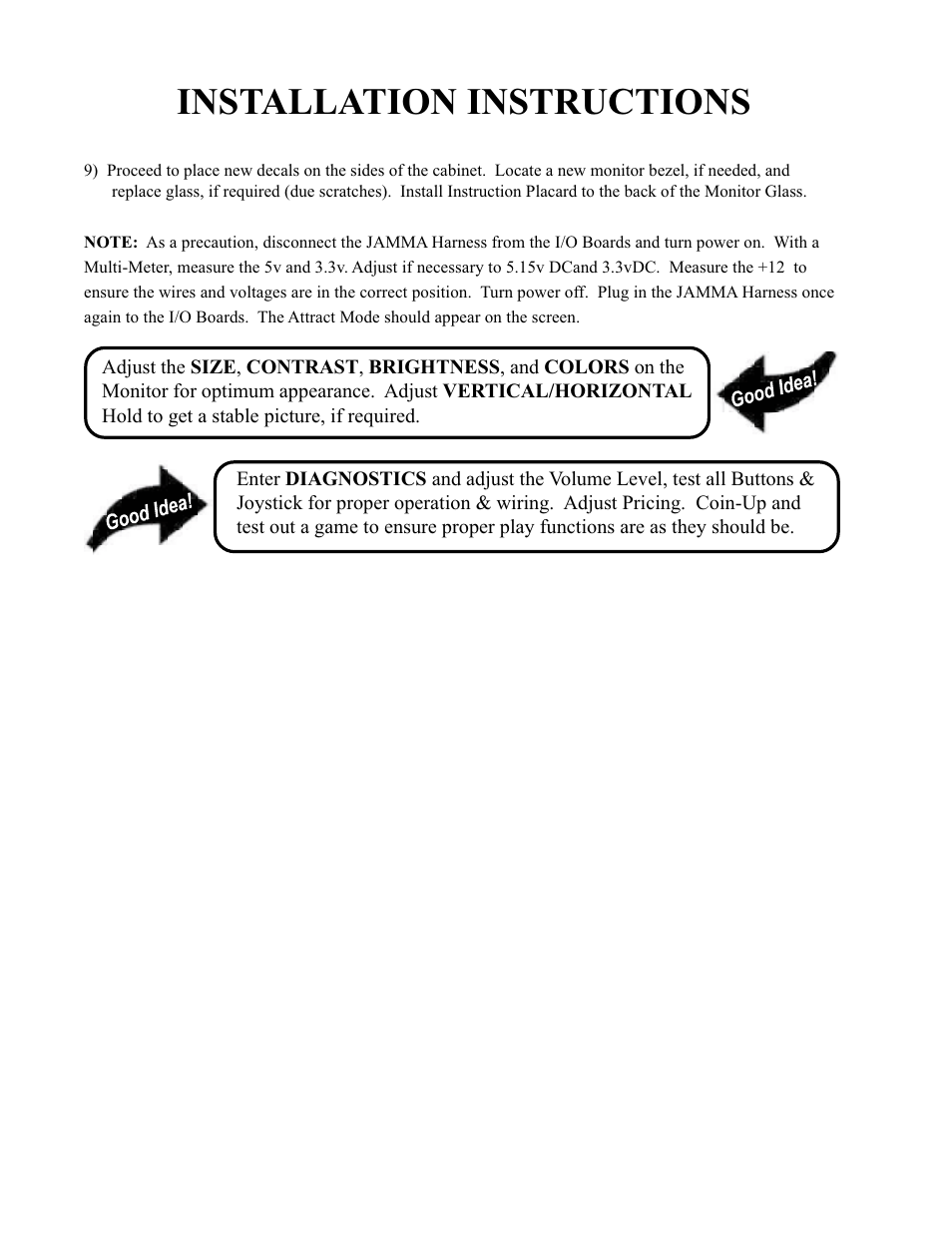 Installation instructions | Sega World Series 2001 User Manual | Page 8 / 36