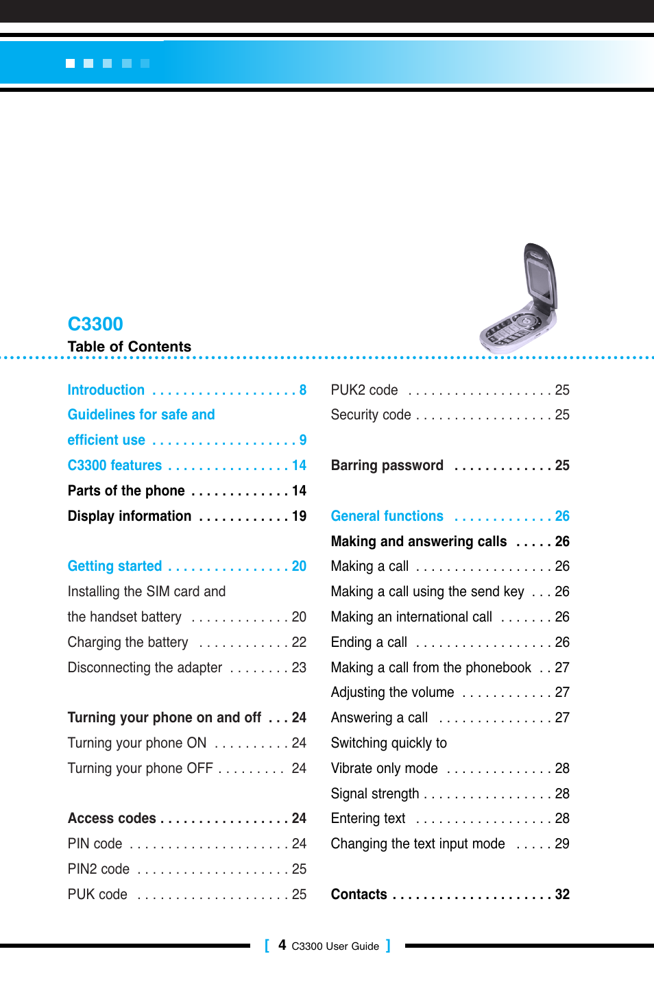 C3300 | LG C3300 User Manual | Page 3 / 99