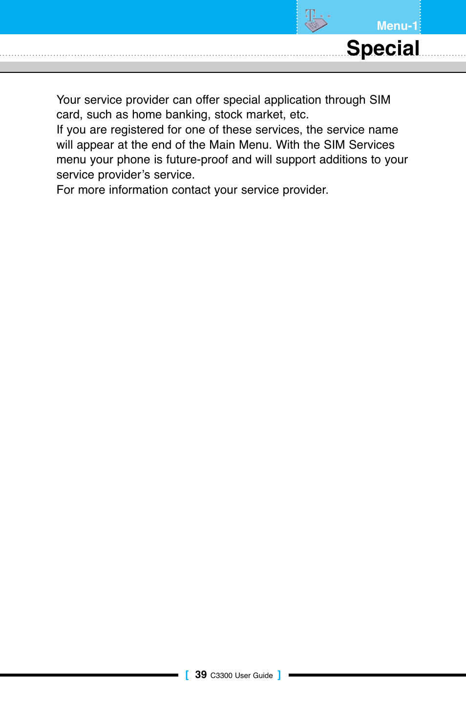 Special | LG C3300 User Manual | Page 38 / 99
