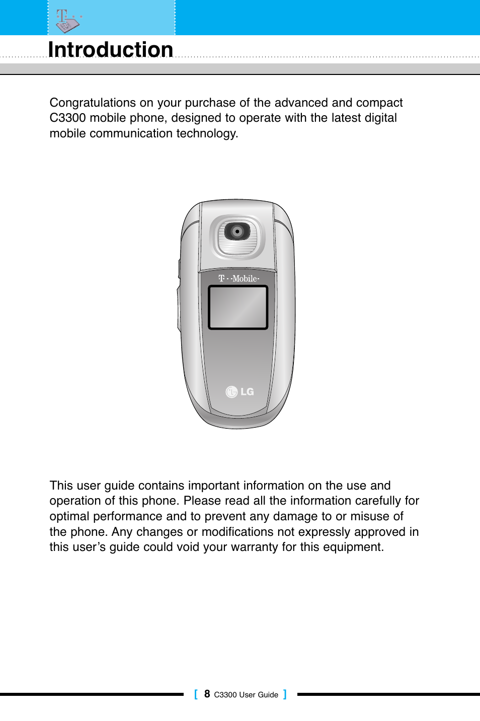 Introduction | LG C3300 User Manual | Page 7 / 99