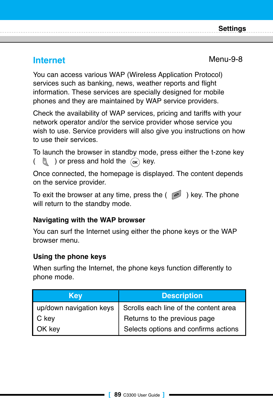 Internet | LG C3300 User Manual | Page 88 / 99