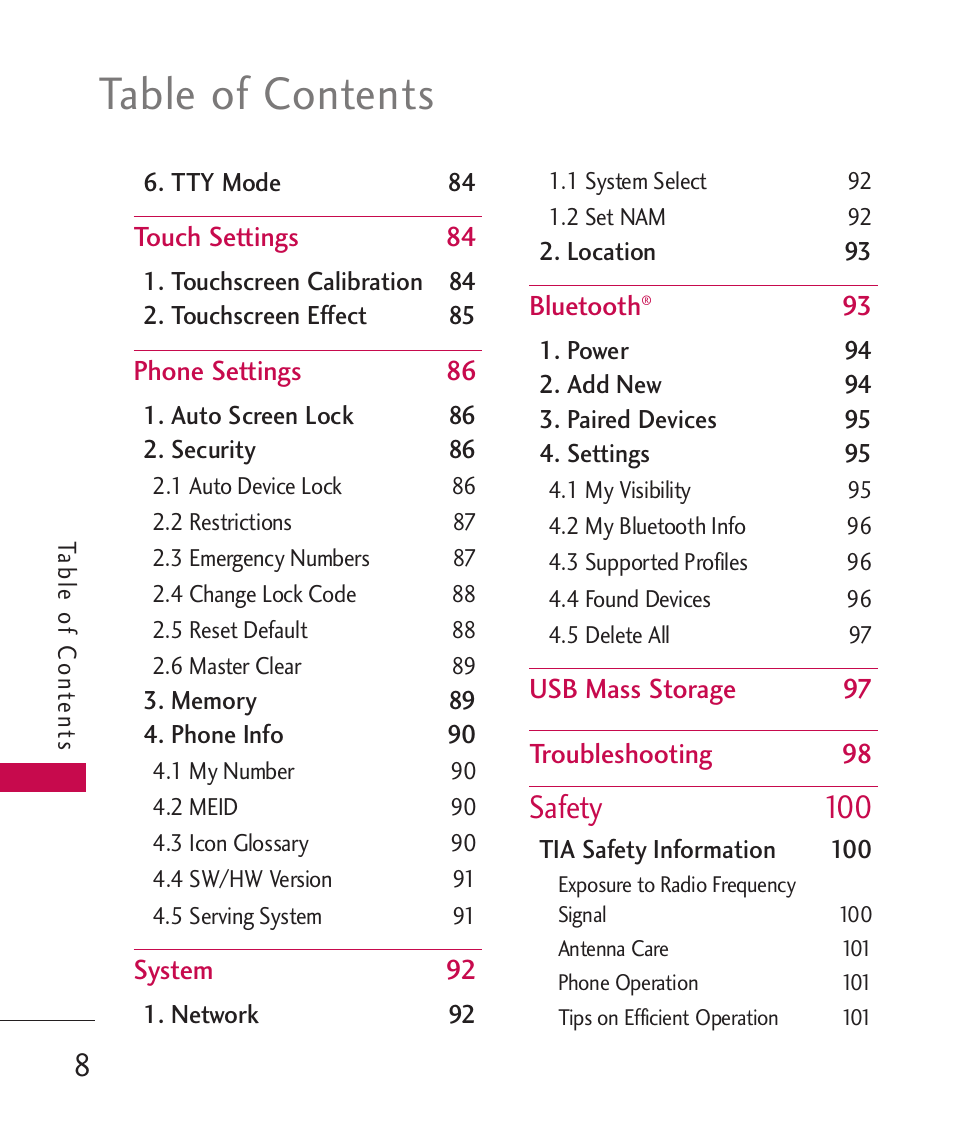 LG Banter Touch MMBB0393601 User Manual | Page 10 / 145