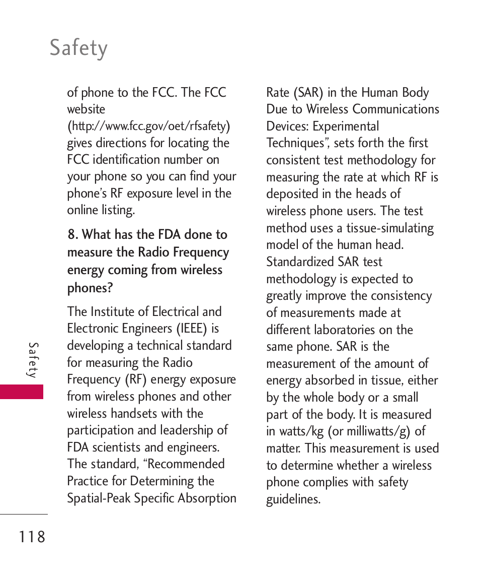 Safety | LG Banter Touch MMBB0393601 User Manual | Page 120 / 145