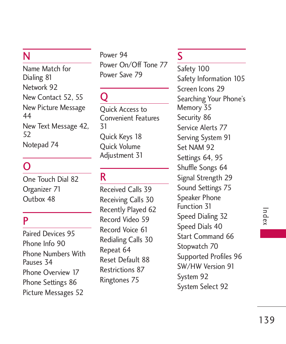 LG Banter Touch MMBB0393601 User Manual | Page 141 / 145