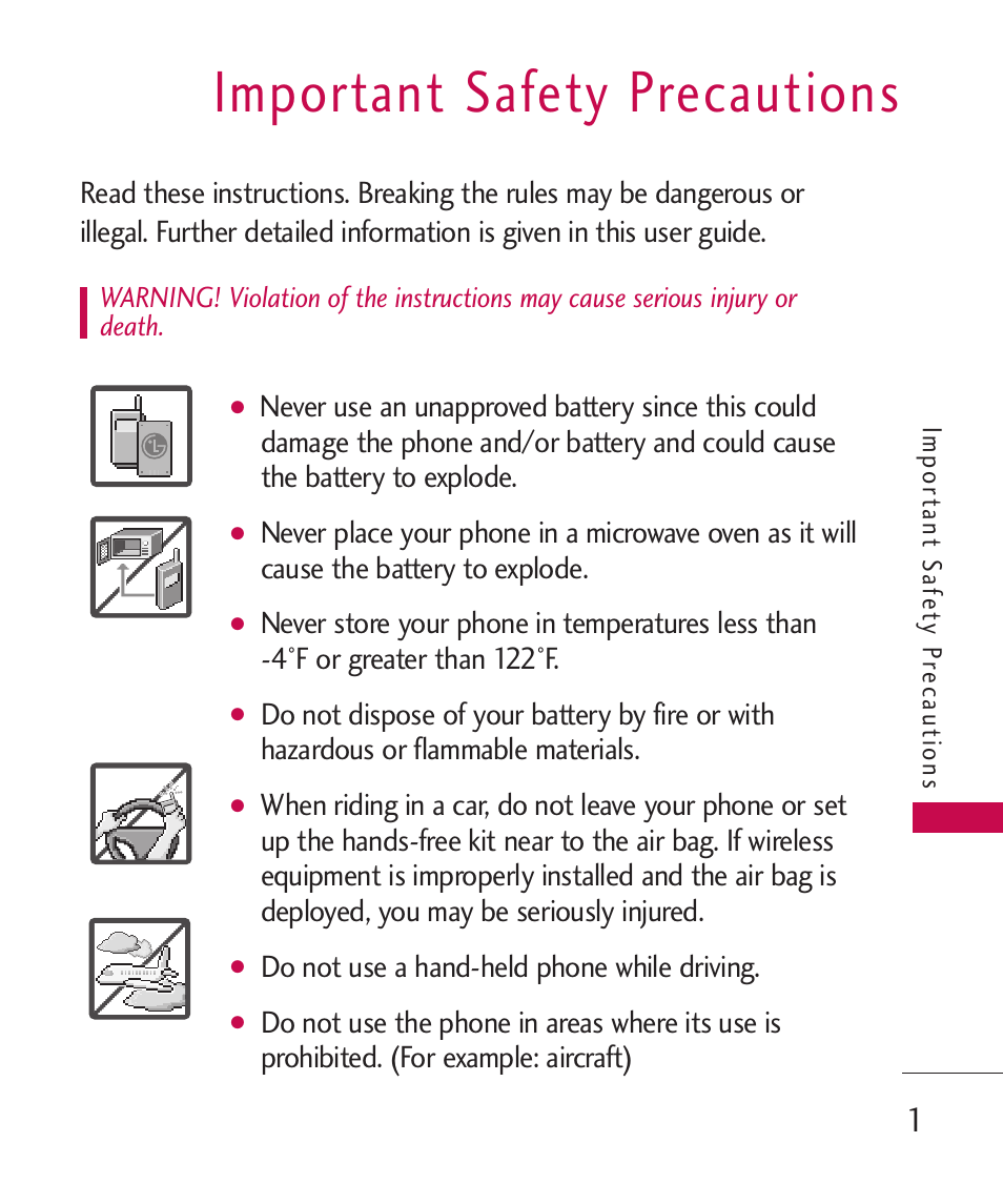 Important safety precautions, Important safety precautions | LG Banter Touch MMBB0393601 User Manual | Page 3 / 145