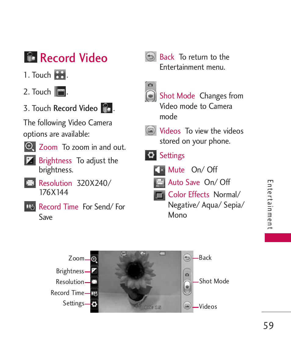 Record video | LG Banter Touch MMBB0393601 User Manual | Page 61 / 145