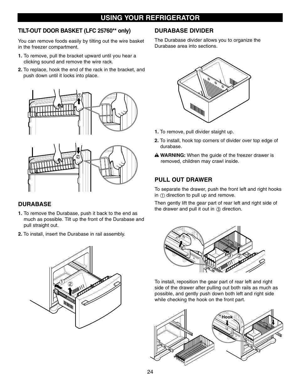 Using your refrigerator | LG LFC21760 User Manual | Page 24 / 36