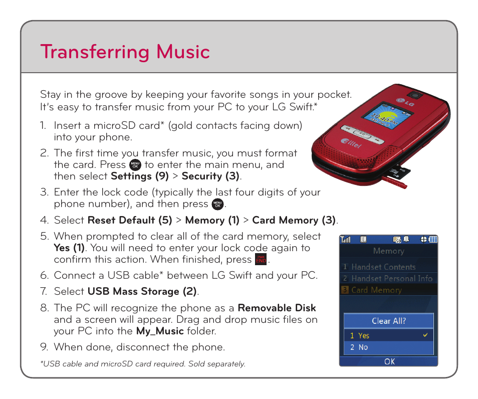 Transferring music | LG HBM-760 User Manual | Page 4 / 8